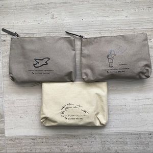 Three Cathay Pacific Amenity Kits designed by Zixag